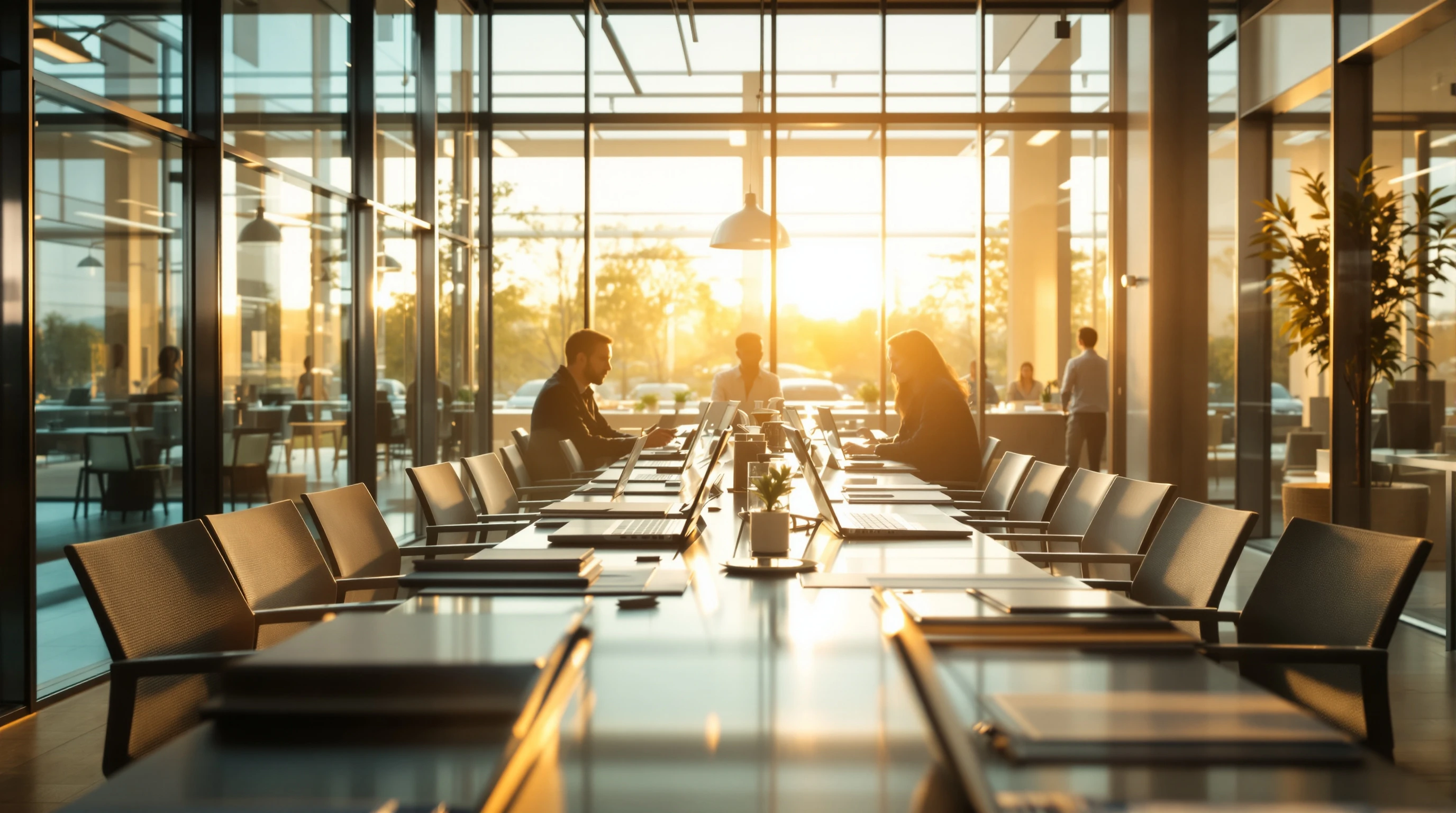 Modern collaborative workspace with warm natural light, symbolising responsible AI adoption in pharmaceutical consulting