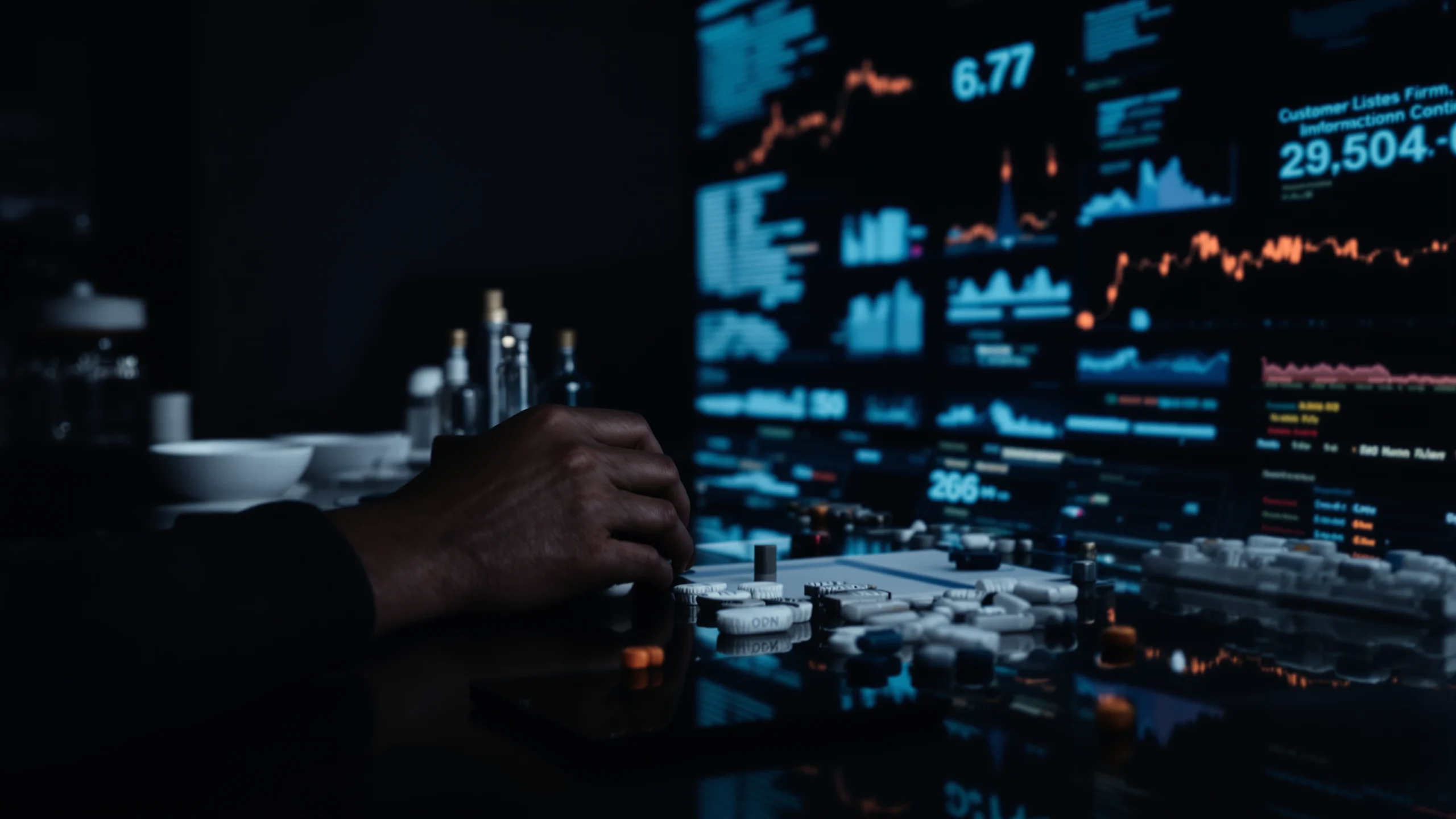 Abstract visualization of balance between data and relationships