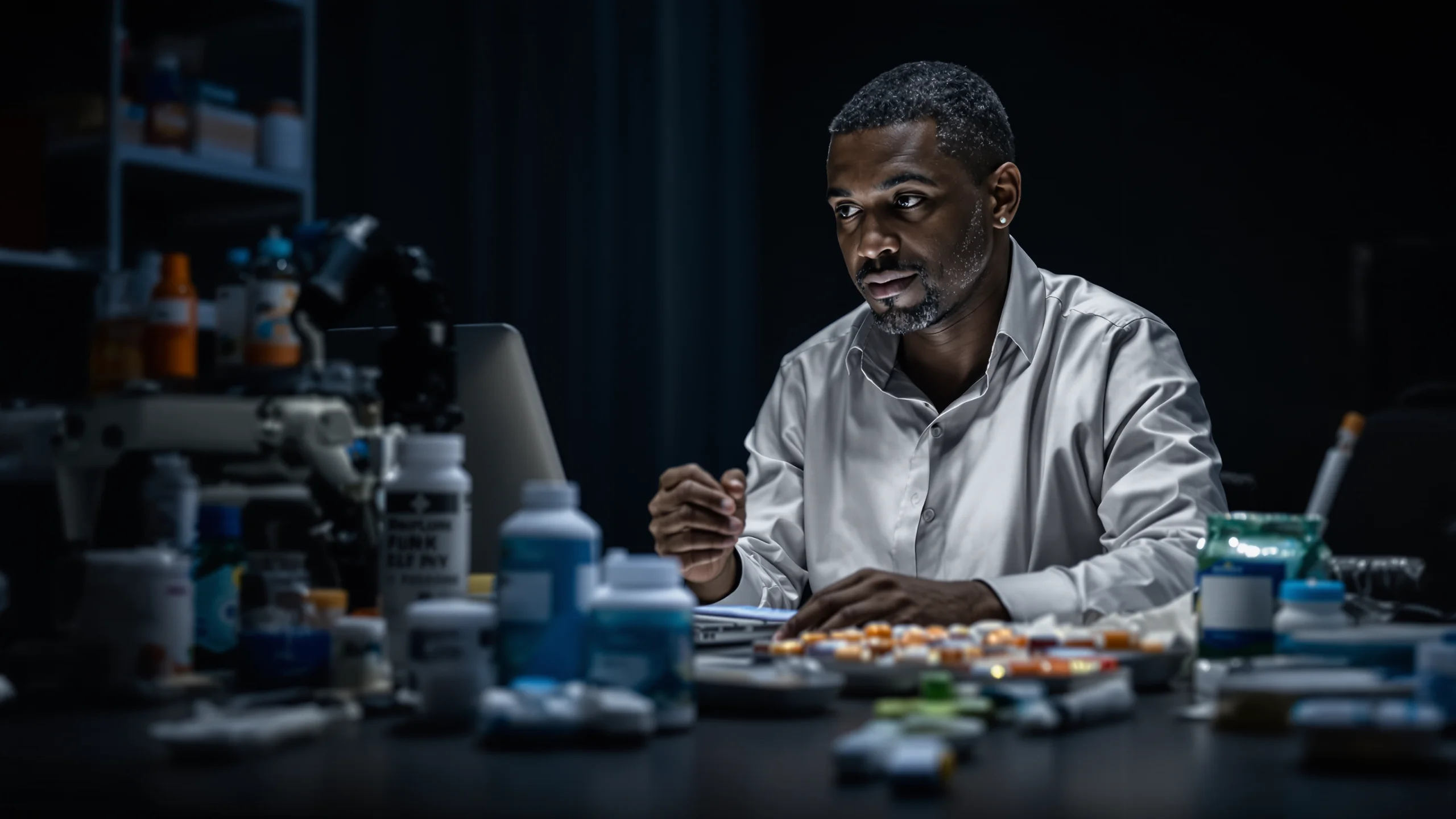 Abstract visualization of pharmacy workforce and influence