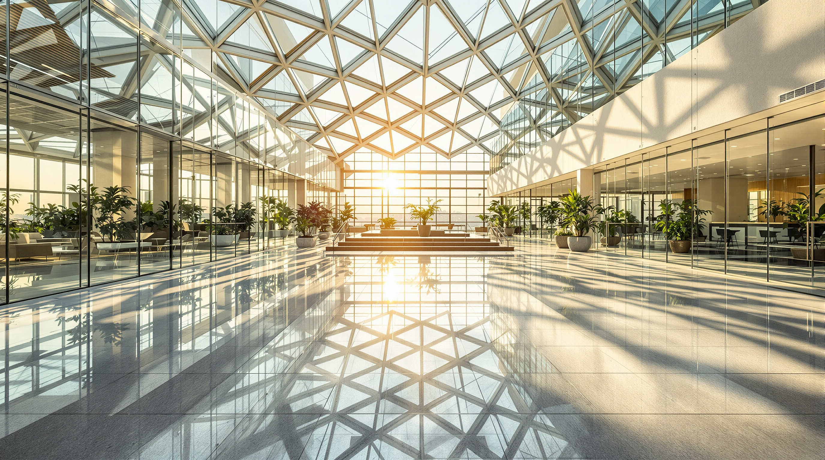 Modern glass office building representing transparency and trust